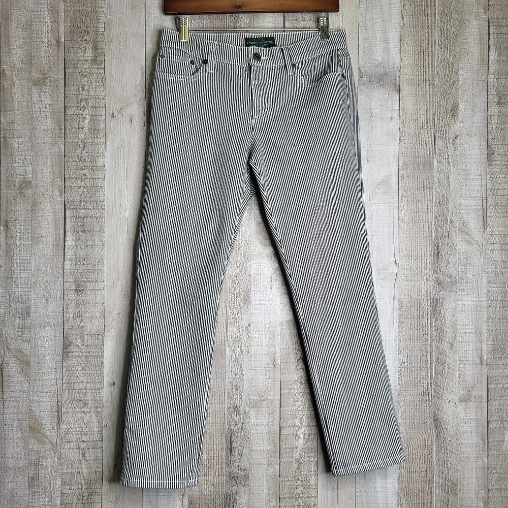LRL Ralph Lauren Stripped Pants. Modern Straight 6P Petite.